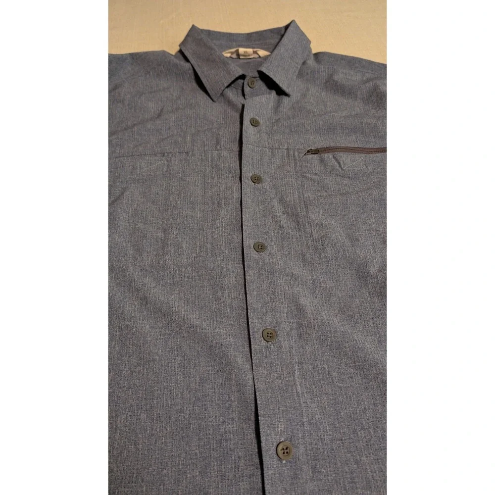Lake Trail Men's XL Blue Long Sleeve Button Up Outdoor Adventure Shirt Pockets